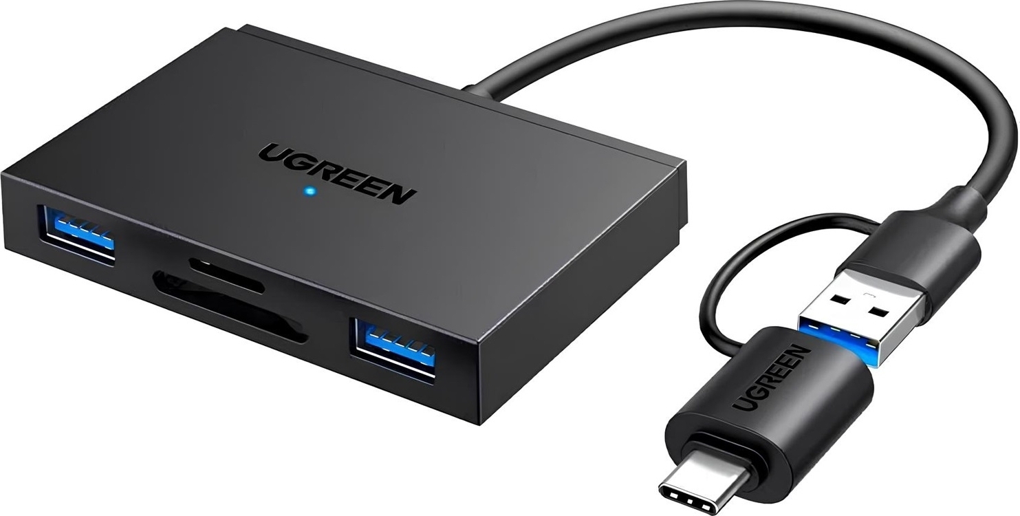 Кардридер Ugreen USB 3.0 4-in-1, OTG USB-C/USB-A, SD/TF, 4-in-1 CM812 (45167_Ugreen) фото1