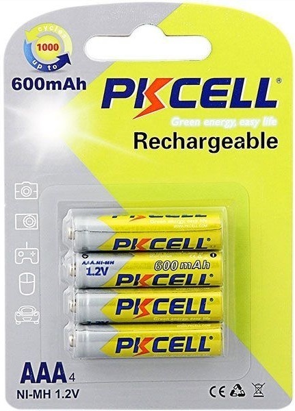 Аккумулятор AAA 600mAh, 1.2V Ni-MH, rechargeable battery, PKCELL, 4pcs/card фото1