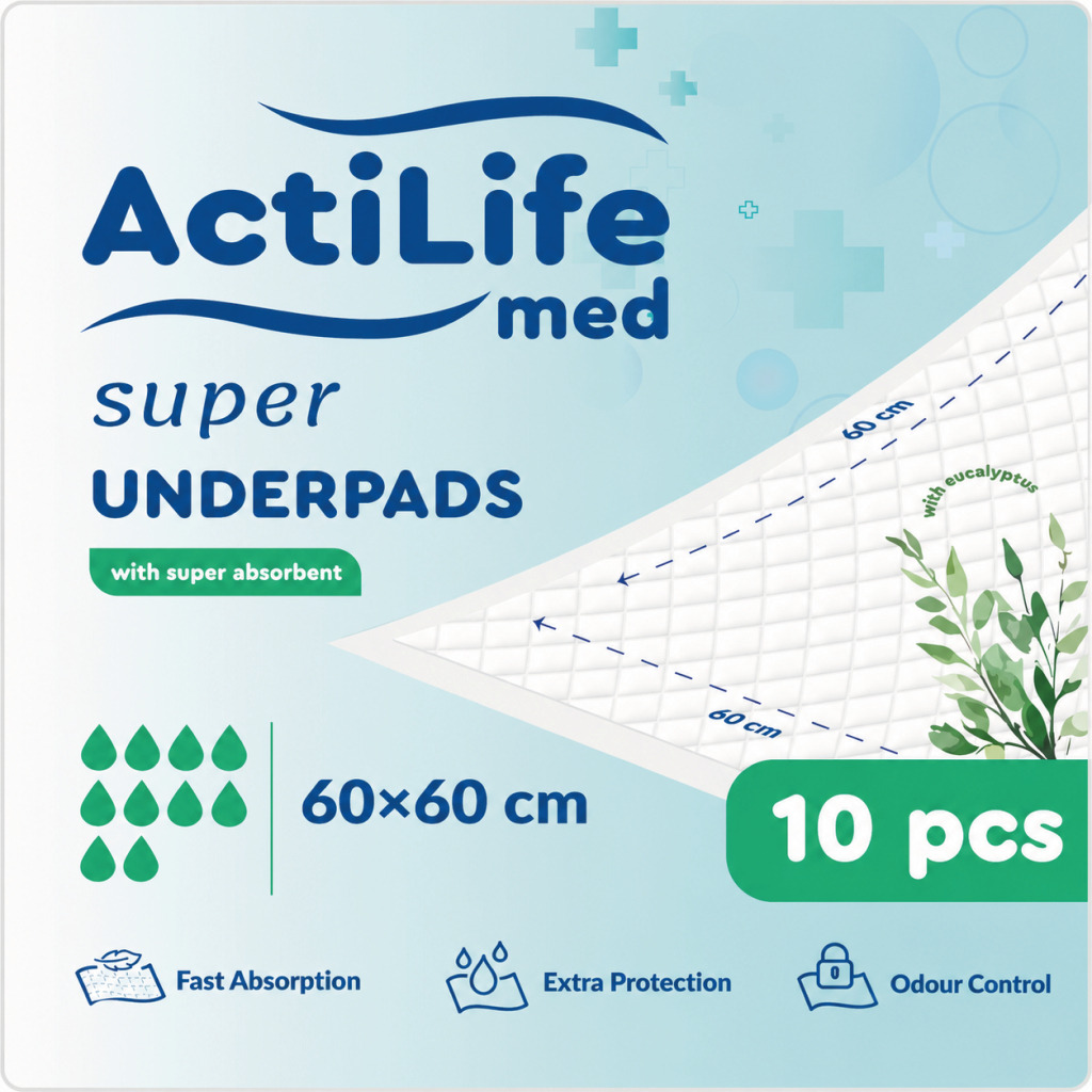 Пелюшки для малюків ActiLife Med Super 60х60 см 10шт (4820174981440) фото1