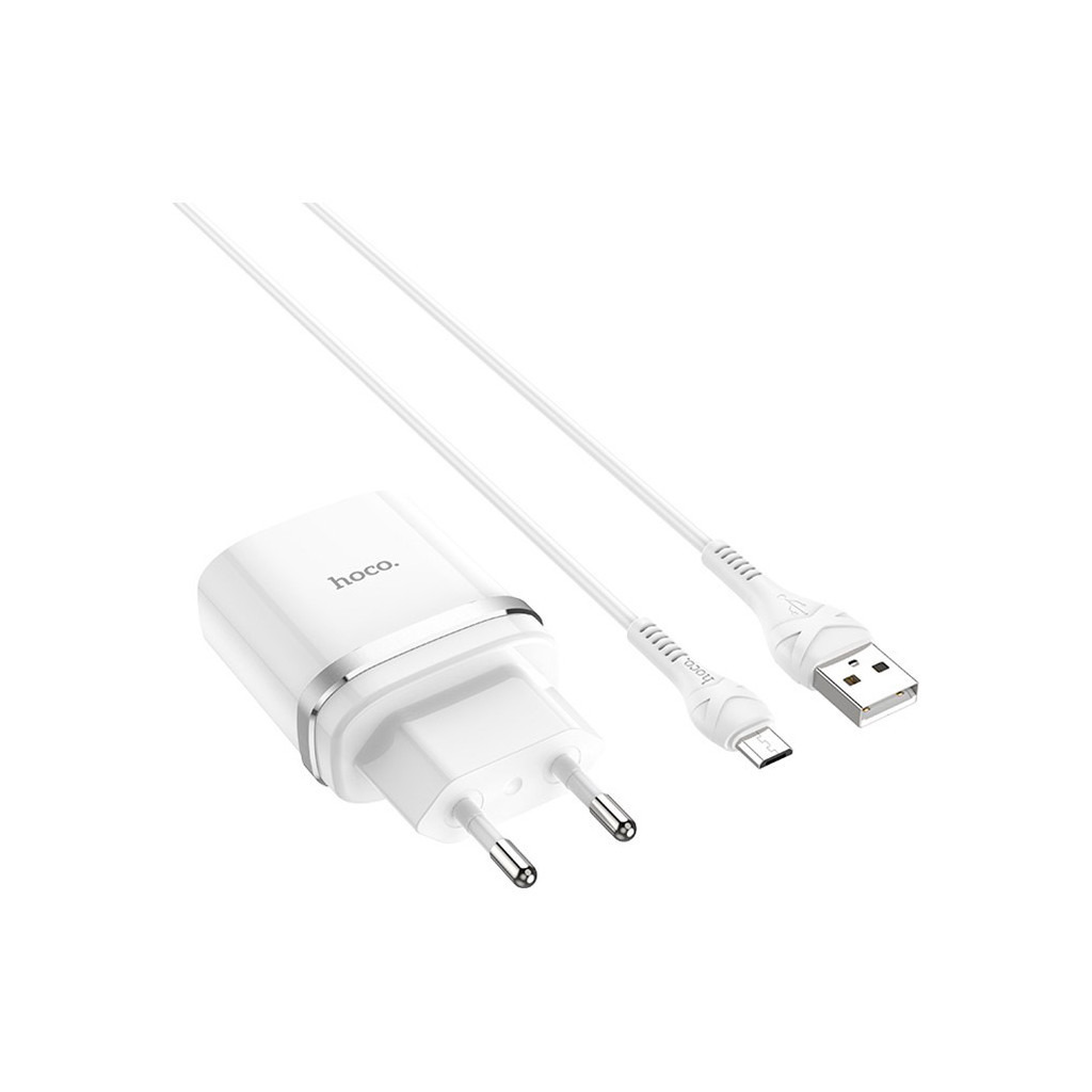 Зарядний пристрій HOCO C12Q Smart QC3.0 charger set(Micro) White (6931474716286) фото1