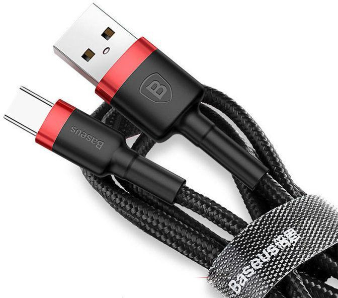 Кабель USB 2.0 AM to USB-C 2.0m 2A red-black Baseus (CATKLF-C91) фото1