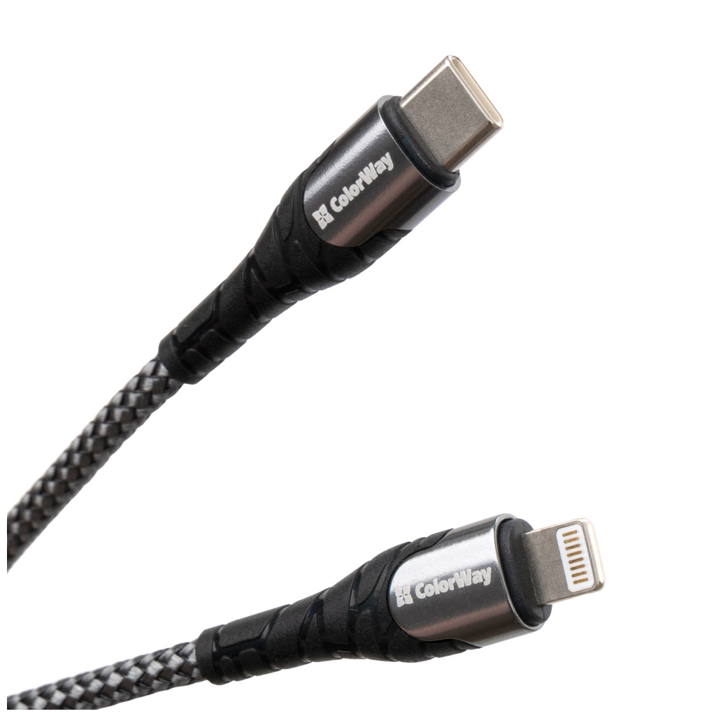 Кабель USB-C to Lightning 1.0m ColorWay (CW-CBPDCL033-GR) фото1