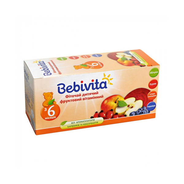 Детский чай Bebivita фруктовый витаминный, 30 г (4820025490756)
