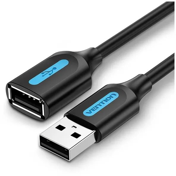 Кабель USB 2.0 AM/AF 0.5m black Vention (CBIBD) фото1