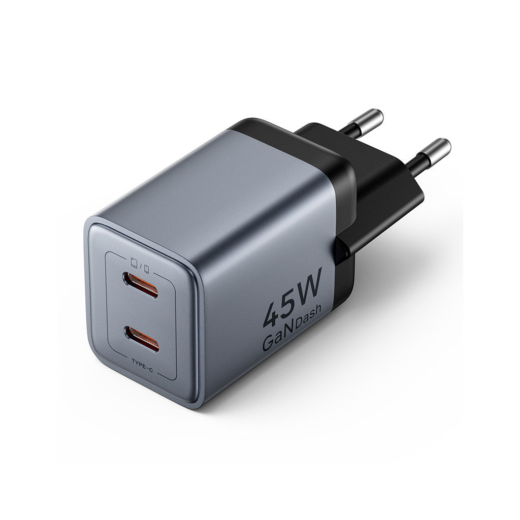 Зарядний пристрій Vention 2xUSB-C PD45W GaN gray (FCDH0-EU) фото1
