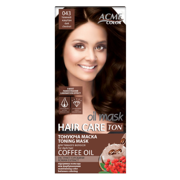 Тонирующая маска для волос Acme Color Hair Care Ton Oil Mask 043 - Темный каштан (4820197009503)
