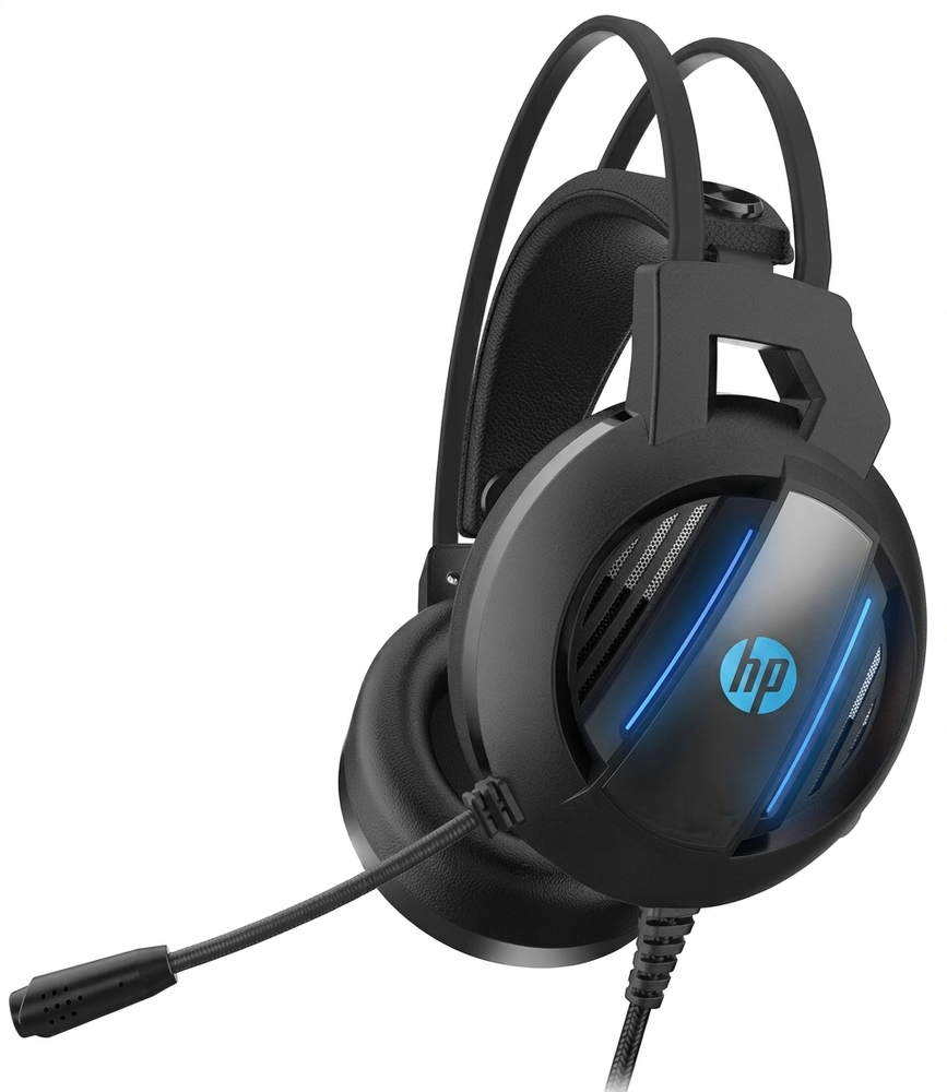 Наушники HP DHE-8001 USB+3.5mm LED Black (DHE-8001) фото1