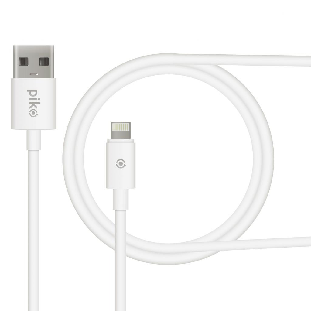 Кабель USB 2.0 AM to Lightning 2.0m white Piko (1283126493867) фото1