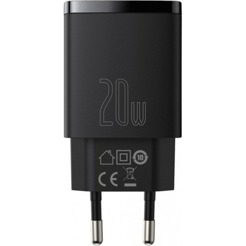 Зарядное устройство Baseus Compact Quick Charger U+C 20W EU Black (CCXJ-B01)