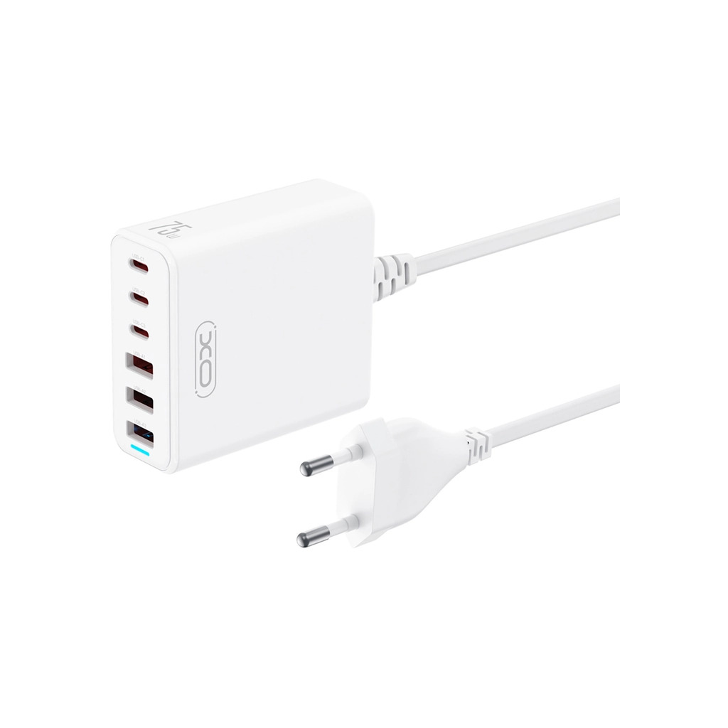 Зарядний пристрій XO L133 3xUSB-A + 3xUSB-C 75W White (L133.white) фото1