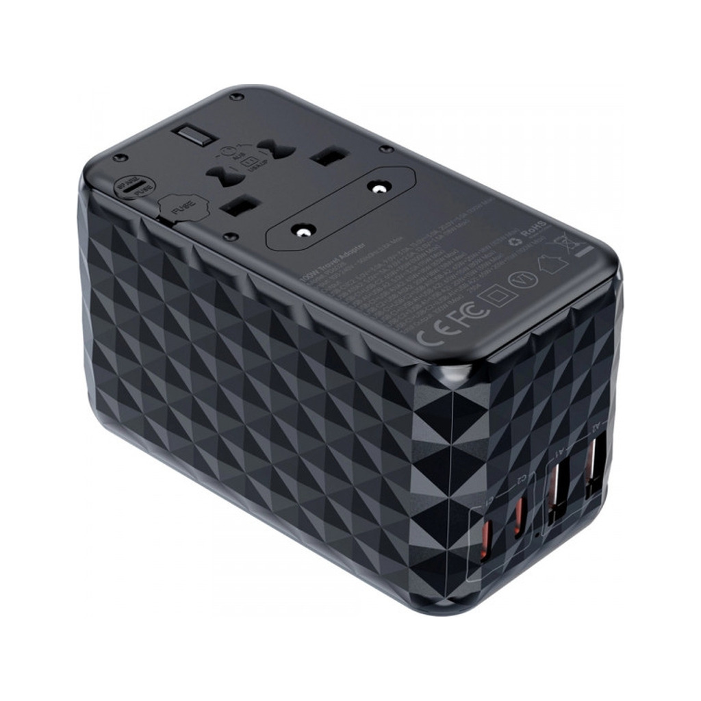 Зарядное устройство Choetech 4xUSB 100W PD (2хUSB-C+2хUSB-A) сharger diamond model black (PD6028-BK) фото1