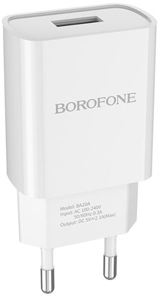 Зарядное устройство BOROFONE BA20A Sharp USB 10.5W White (6931474700681) фото1