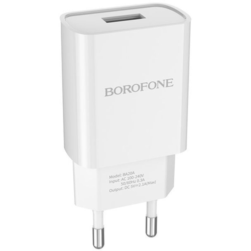 Зарядное устройство BOROFONE BA20A Sharp USB 10.5W White (6931474700681)
