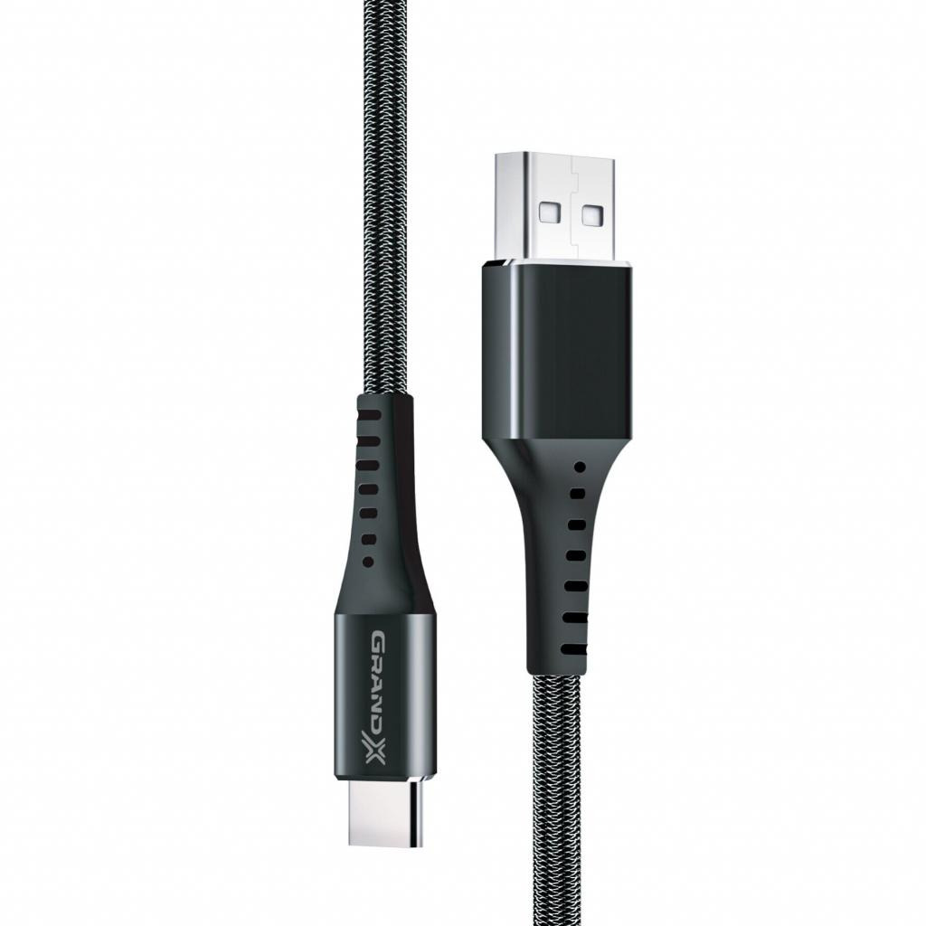 Кабель USB 2.0 AM to USB-C 1.2m Black Grand-X (FC-12B) фото1