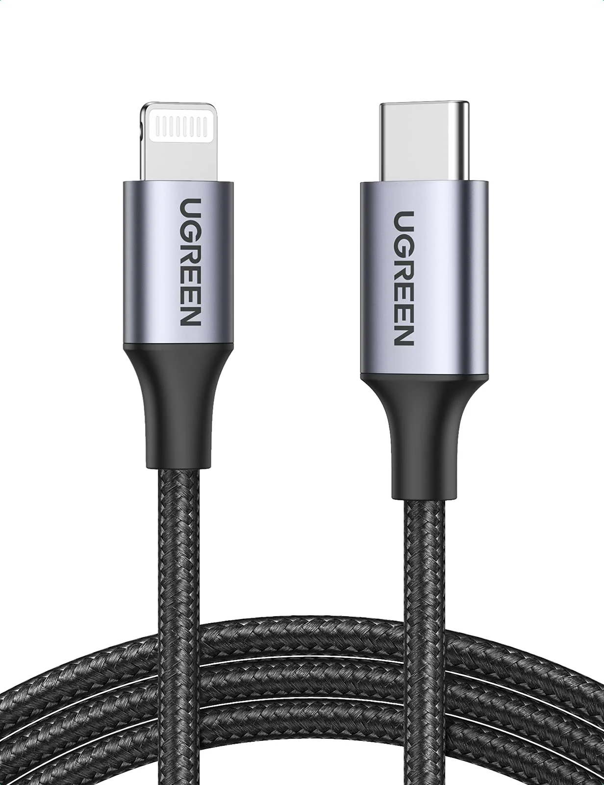 Кабель USB-C to Lightning 1.0m 3A 60W US304 black Ugreen (60759) фото1