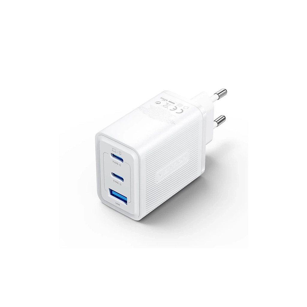 Зарядний пристрій Vention 2xUSB-C PD65W + 1xUSB QC3.0 60W GaN white (FERW0-EU) фото1