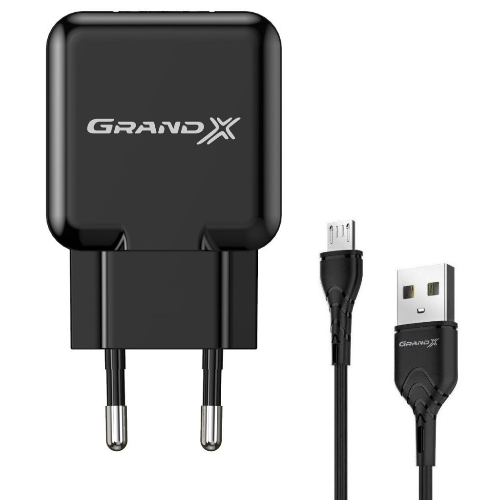 Зарядное устройство Grand-X CH-03UMB (5V/2,1A + DC cable Micro USB) Black (CH-03UMB) фото1