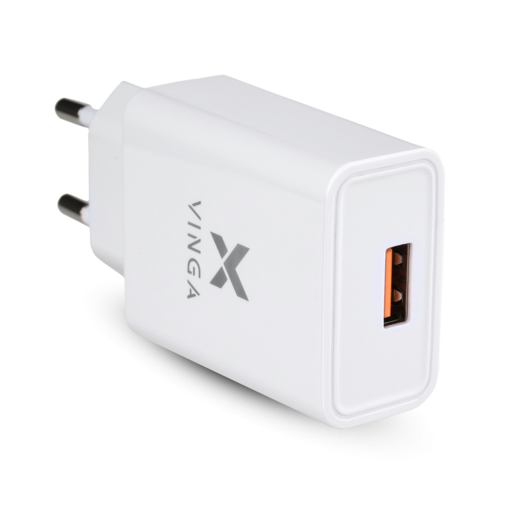 Зарядний пристрій Vinga QC3.0 Quick Wall Charger 1xUSB 18W Max (VWCQAW) фото1
