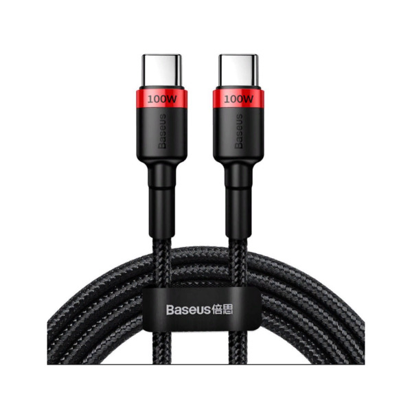 Кабель USB-C to USB-C 2.0m PD2.0 100W (20V/5A) red+black Baseus (CATKLF-AL91)