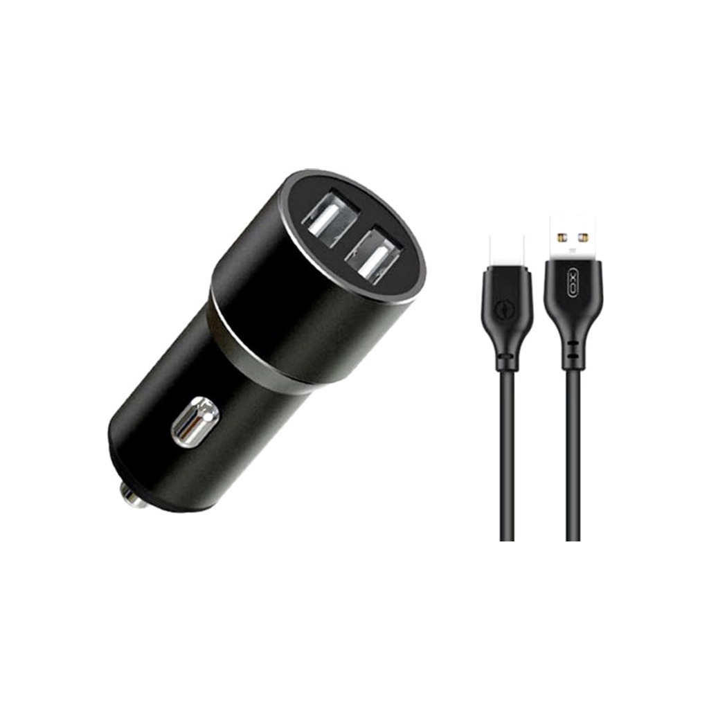 Зарядний пристрій XO 1xUSB + cable USB to USB-C TZ09 black (6920680873500) фото1