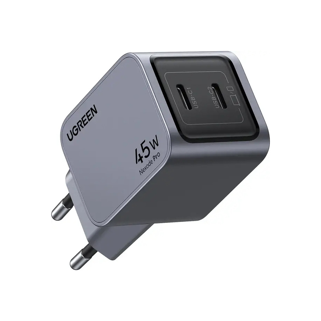 Зарядний пристрій Ugreen 2xUSB-C PD45W GaN X707 gray (35008) фото1