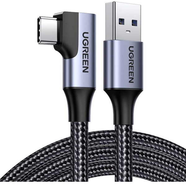 Дата кабель Ugreen USB 3.0 AM to USB-C 1.0m 3A US385 90° black (20299)