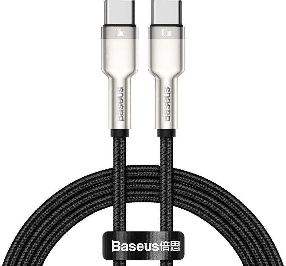 Дата кабель Baseus USB-C to USB-C 1.0m 100W metal black (CATJK-C01) фото1