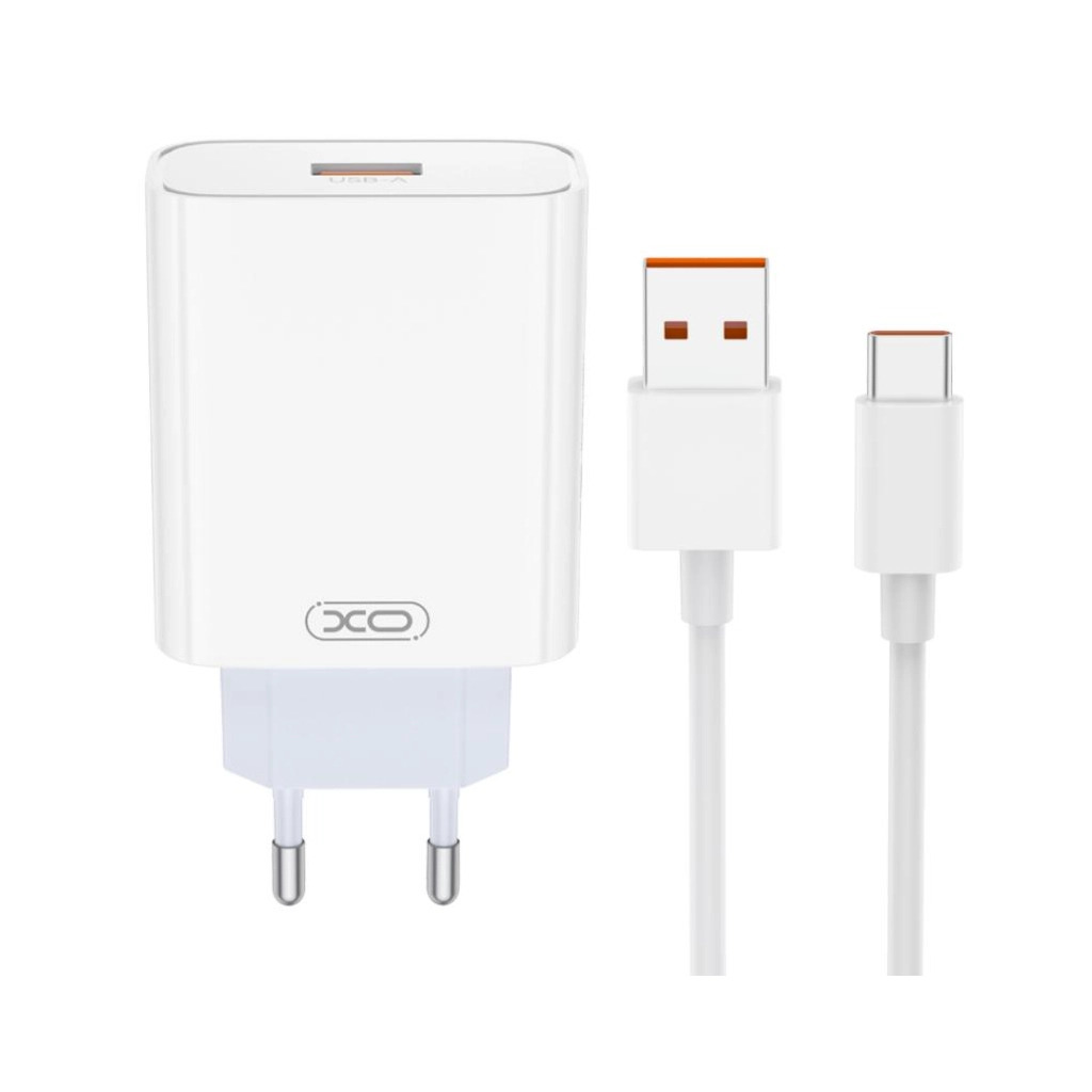 Зарядний пристрій XO USB 120W + cable USB to USB-C white (XO-L128U) фото1