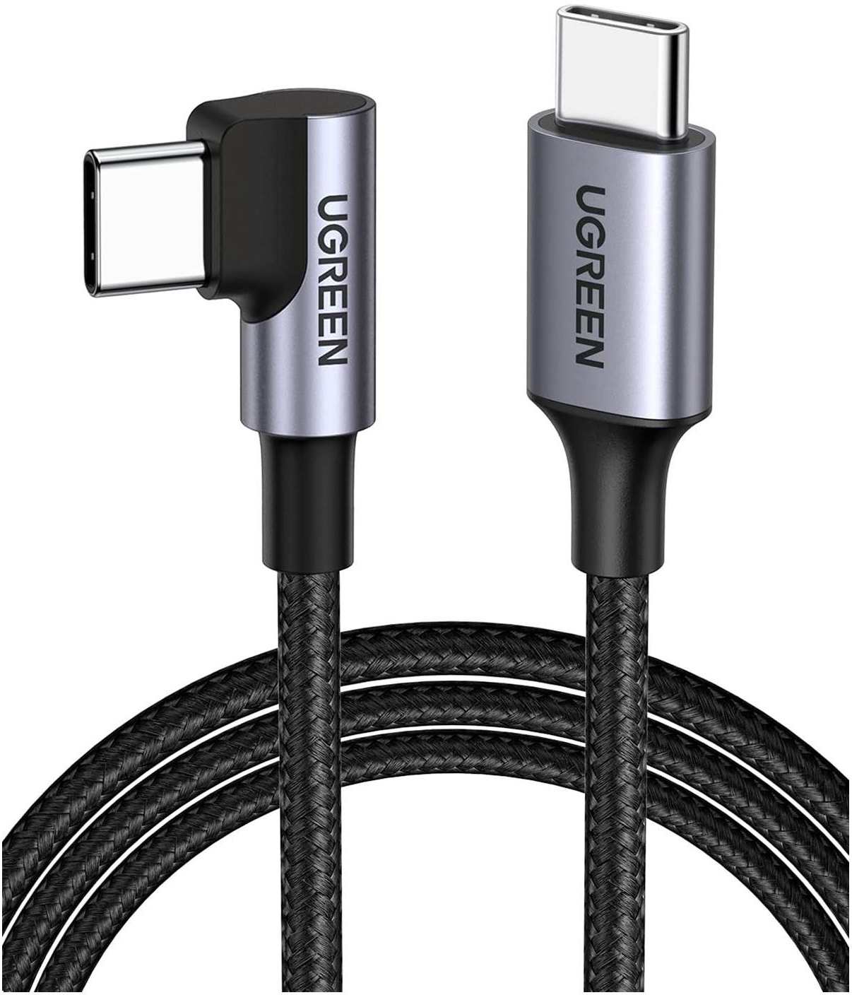 Кабель USB-C to USB-C 3.0m 60W US255 90-degree Angle Black Ugreen (80714) фото1