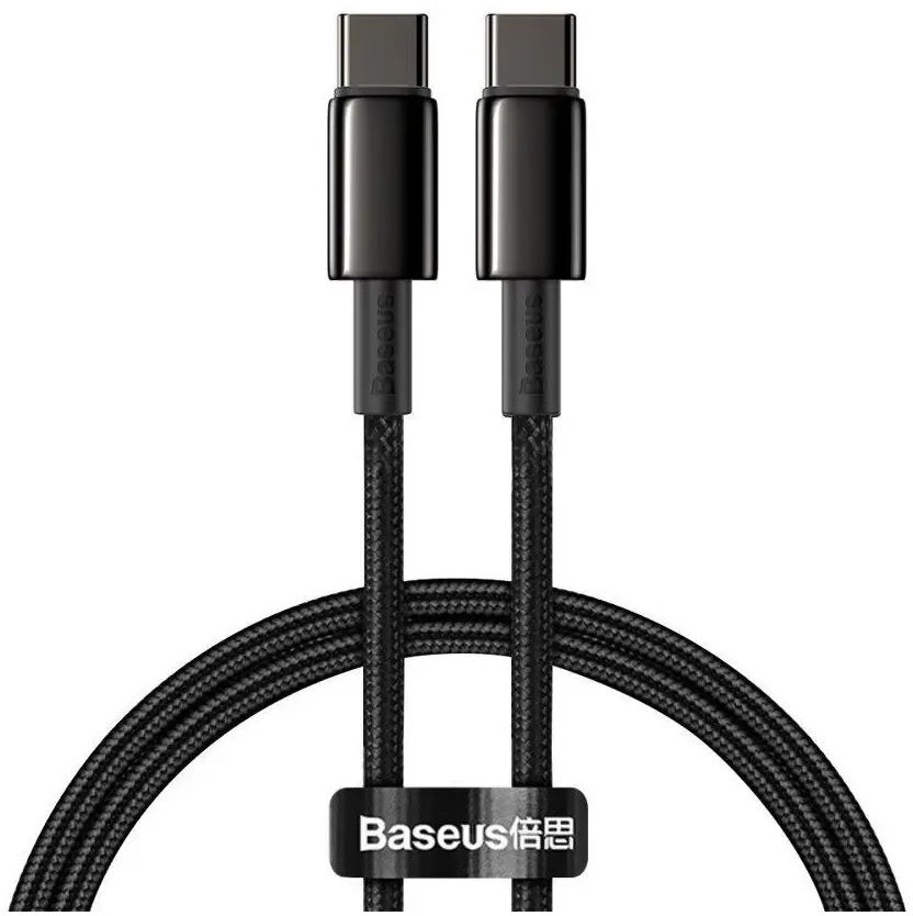 Кабель USB-C to USB-C 1.0m 100W black Baseus (CATWJ-01) фото1
