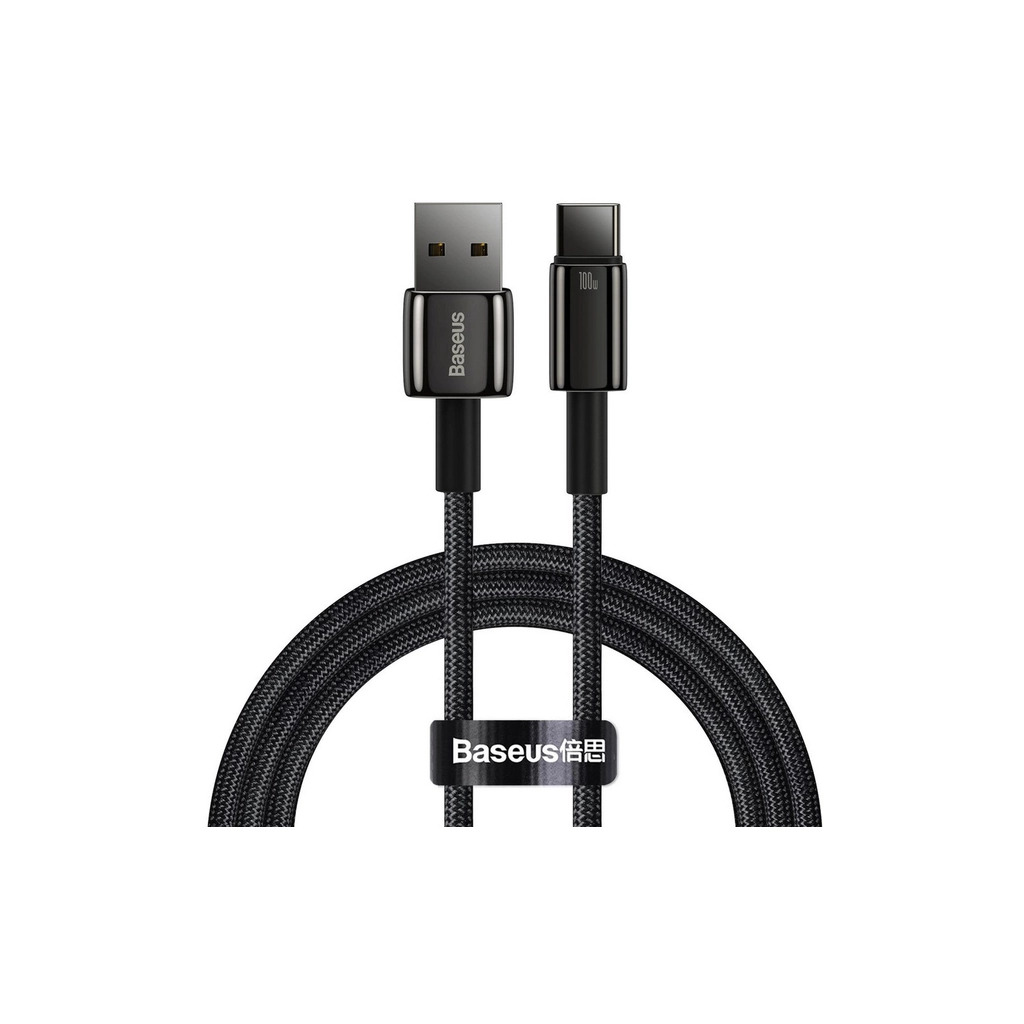 Кабель USB 2.0 AM to USB-C 1.0m 100W black Baseus (CAWJ000001) фото1