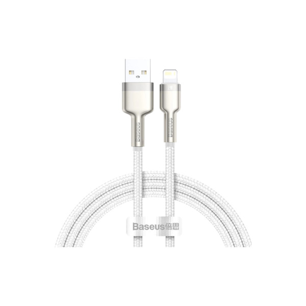 Кабель USB 2.0 AM to Lightning 1.0m Cafule Series Metal 2.4A White Baseus (CALJK-A02)