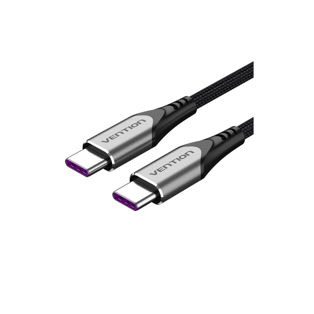 Кабель USB-C to USB-C 2.0m 5A aluminum gray Vention (TAEHH) фото1
