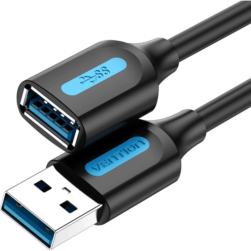 Кабель USB 3.0 AM/AF 1.0m black Vention (CBHBF) фото1