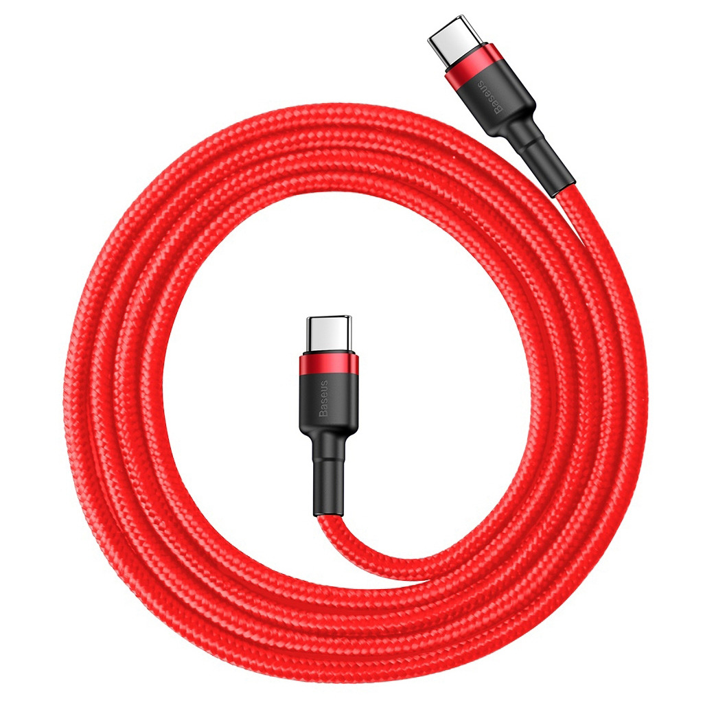 Кабель USB-C to USB-C 1.0m USB 3.1 3A red Baseus (CATKLF-G09) фото1