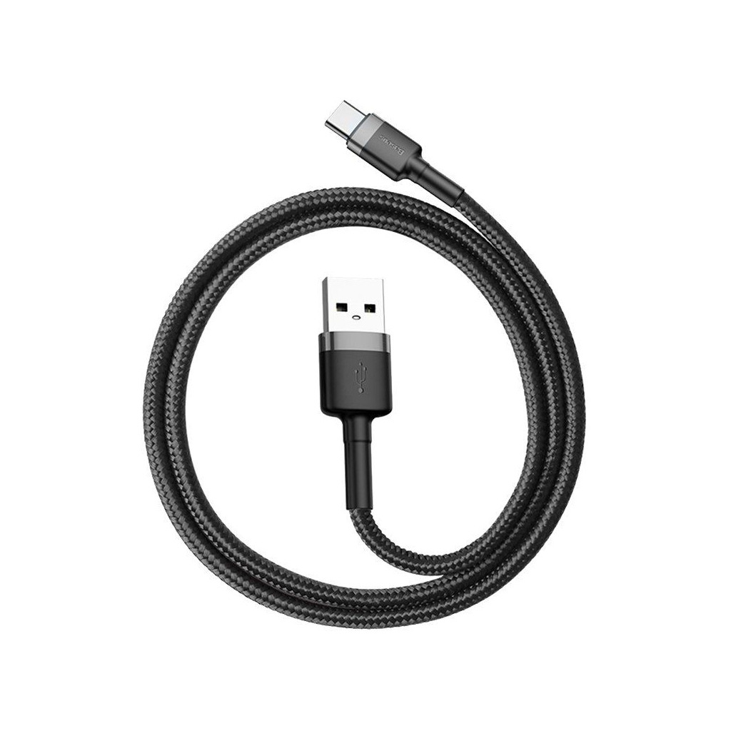 Кабель USB 2.0 AM to USB-C 2.0m 2A Gray-Black Baseus (CATKLF-CG1) фото1