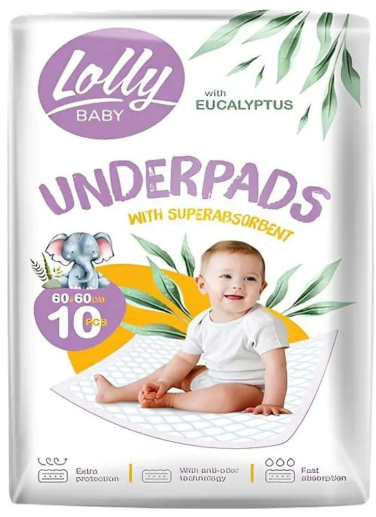 Пелюшки для малюків Lolly 60*60 см 10 шт (4820174981808) фото1