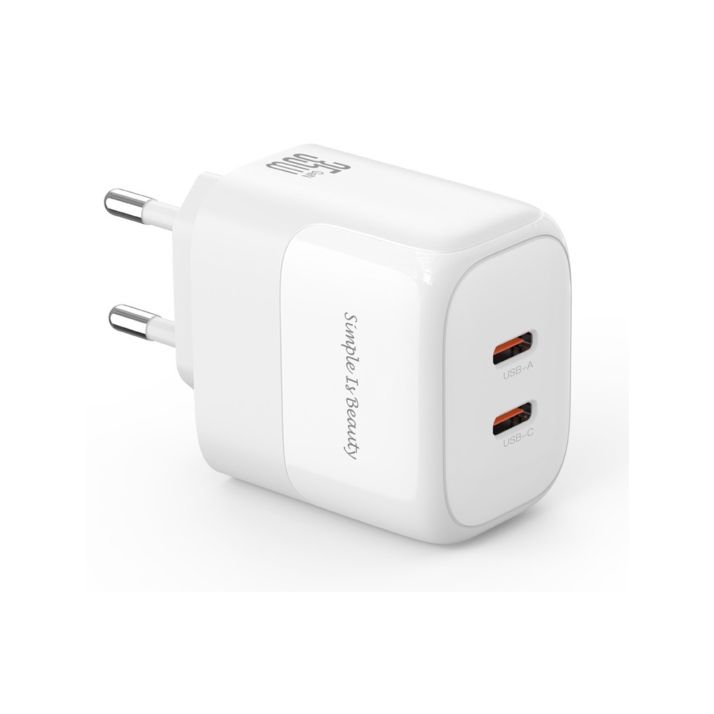 Зарядний пристрій XO L140 35W 2xUSB-C PD White (L140_White) фото1