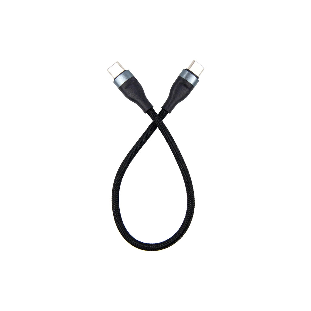 Кабель USB-C to USB-C 0.25m black Dengos (NTK-TC-TC-SHRT-BLACK) фото1