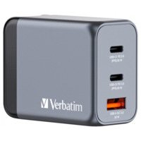 Зарядное устройство Verbatim GaN 65 W 3 ports (2xUSB-C-65 W /USB-A -3.0) (32201)