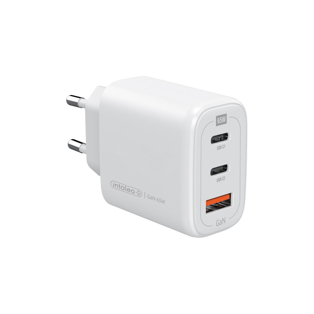 Зарядное устройство Intaleo 65W GAN 2USB-C PD+USB-A QC 3.0 white (1283126559525) фото1
