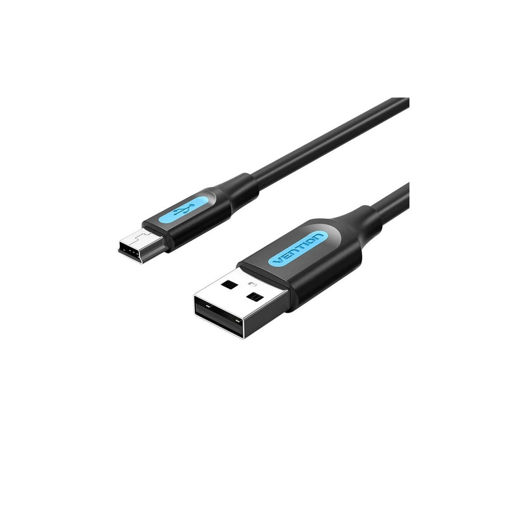 Кабель USB 2.0 AM to Mini 5P 0.5m black Vention (COMBD) фото1