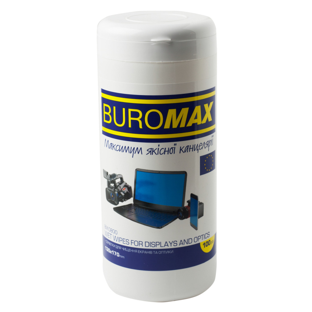 Салфетки Buromax Wet wipes for DISPLAYS and OPTICS 100pcs, tube (BM.0800) фото1