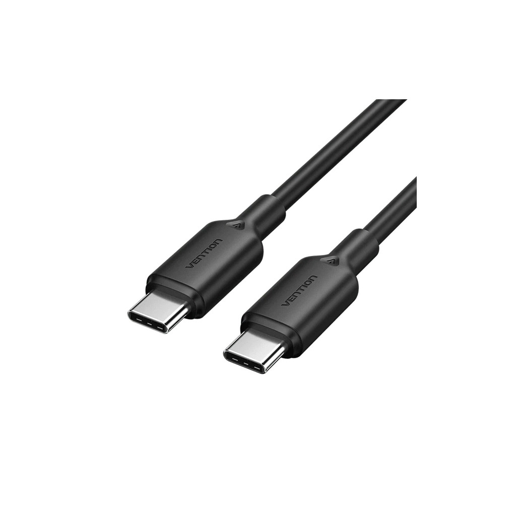 Кабель USB-C to USB-C 1.0m 3A black Vention (TRCBF) фото1
