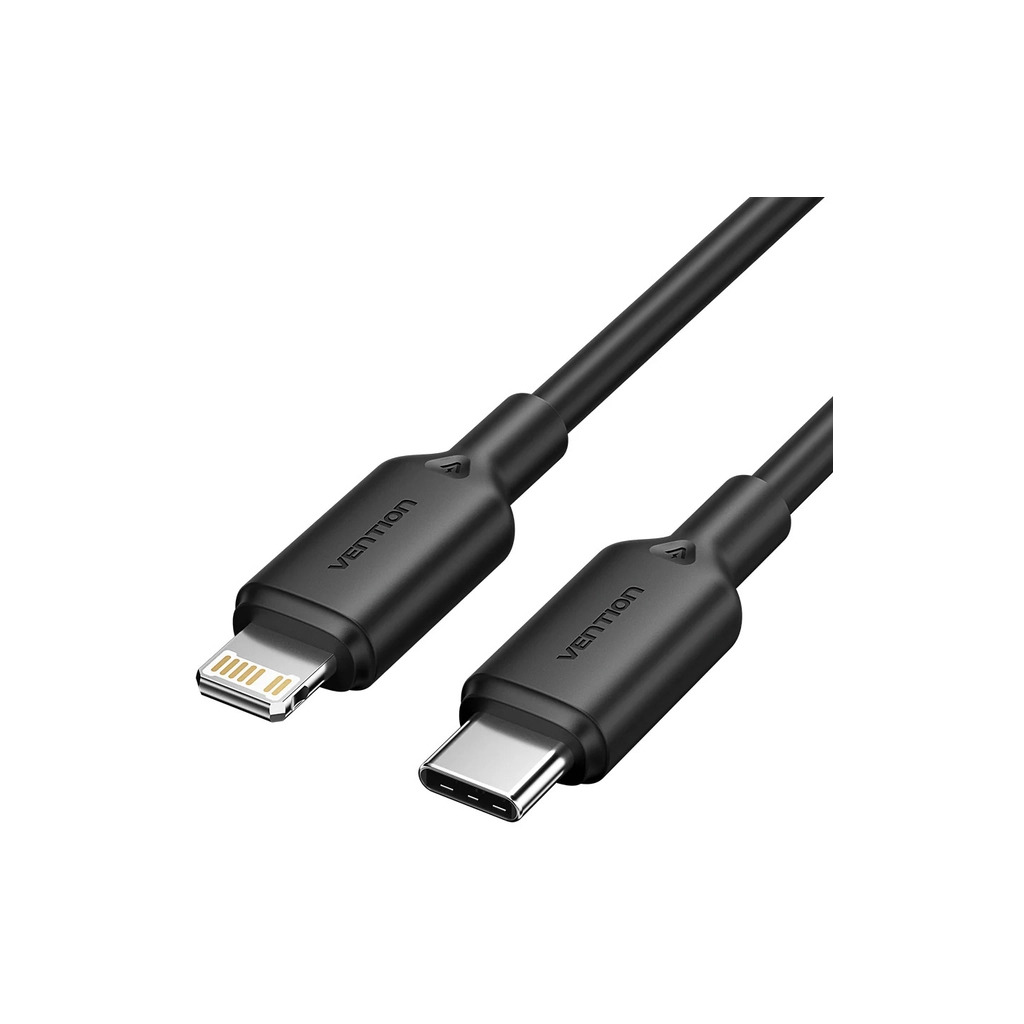 Кабель USB-C to Lightning 1.0m 3A black Vention (LAKBF) фото1