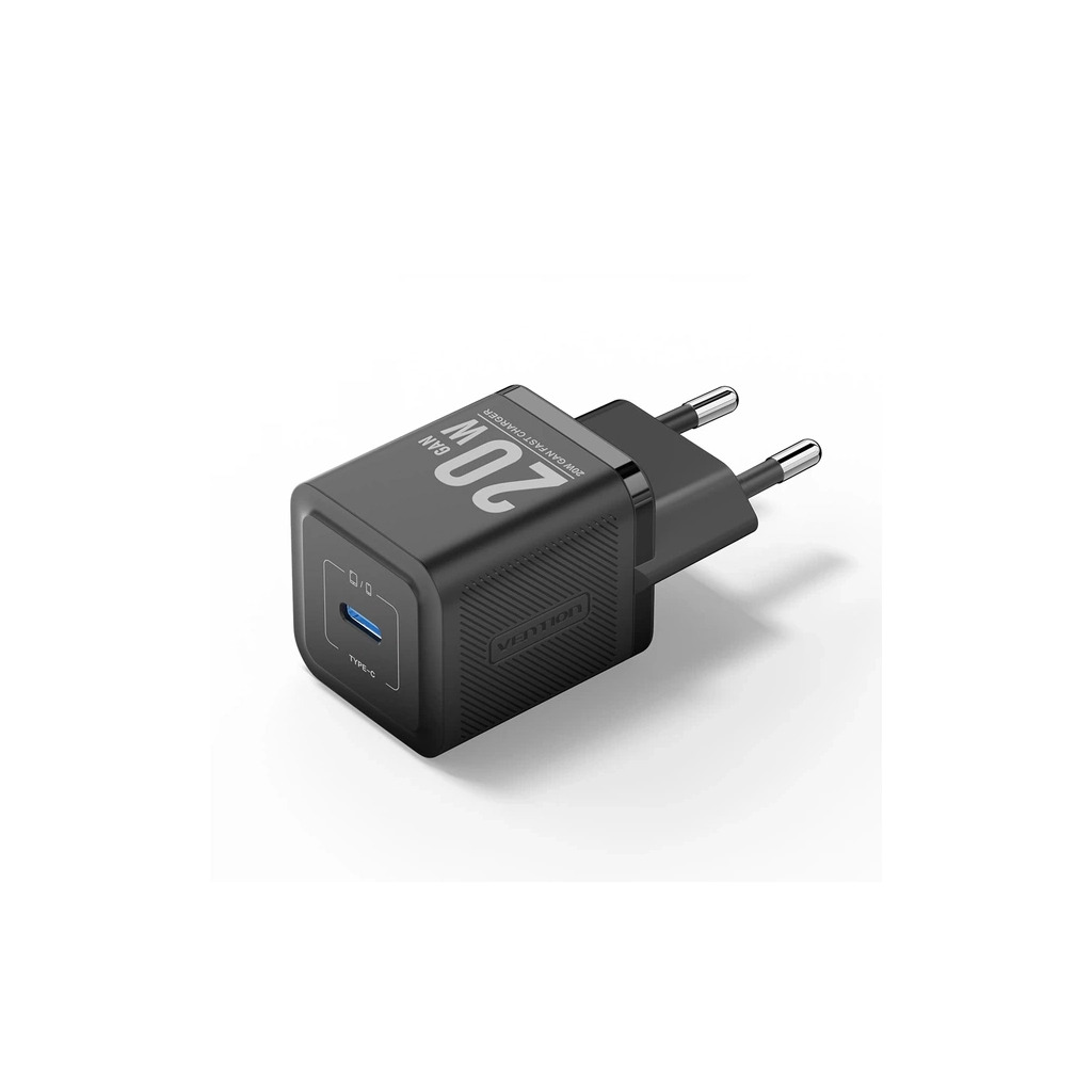 Зарядний пристрій Vention USB-C PD20W GaN black (FEPB0-EU) фото1