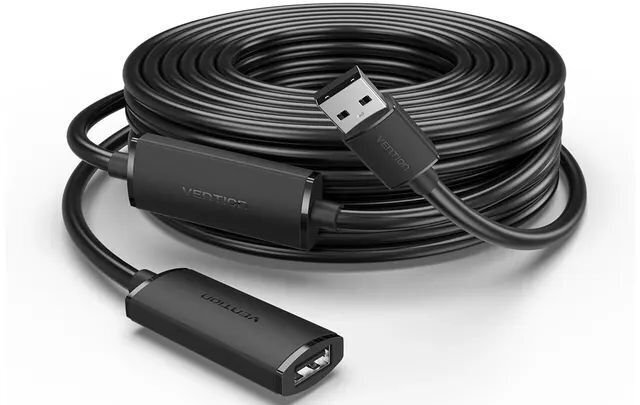 Кабель USB 2.0 AM/AF 15.0m Active black Vention (CBKBN) фото1
