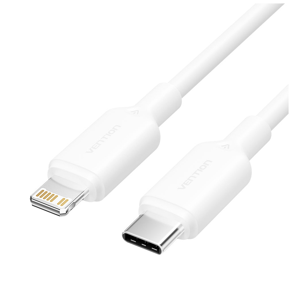 Кабель USB-C to Lightning 1.0m 3A white Vention (LAJWF) фото1