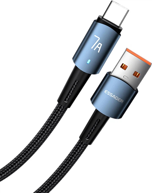 Дата кабель Essager USB 2.0 AM to USB-C 2.0m 100W blue (EXC7A-CGA03-P) фото1