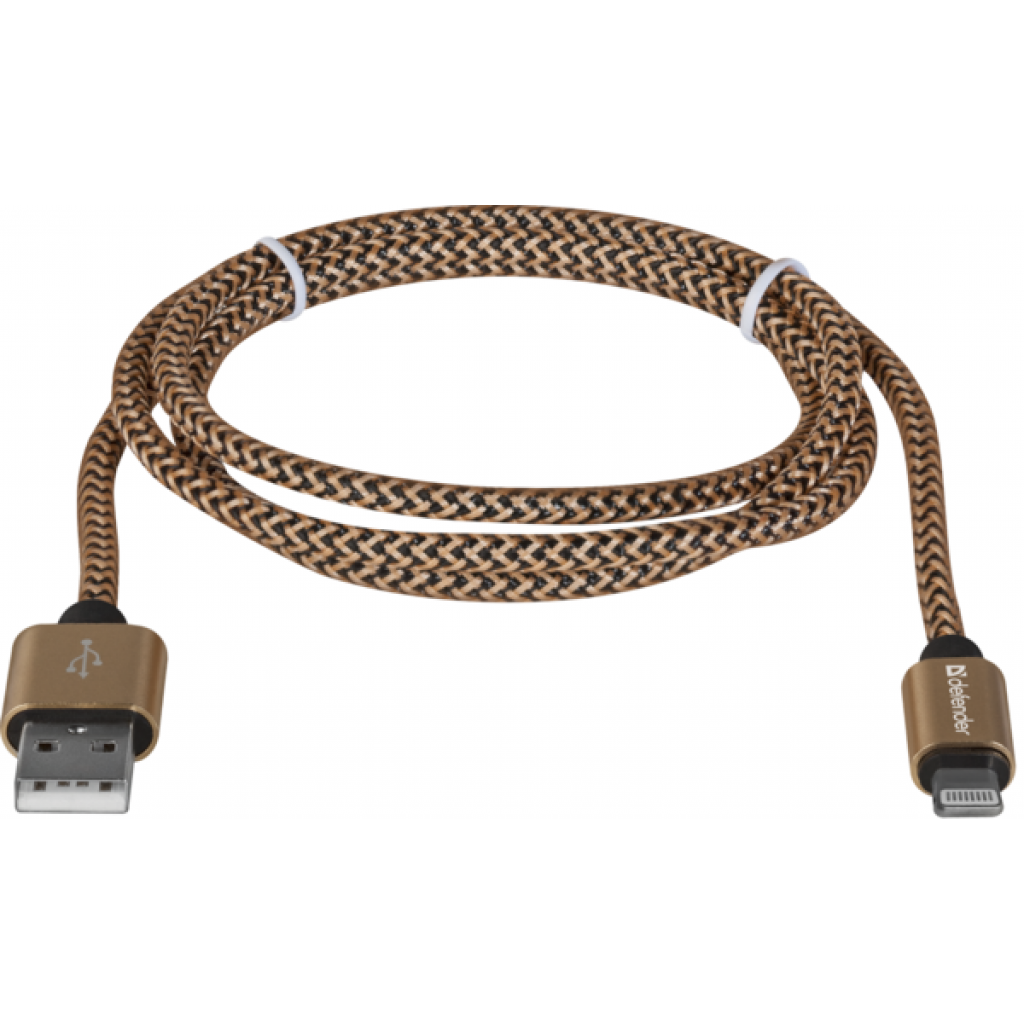 Кабель USB 2.0 AM to Lightning 1.0m gold Defender (87806) фото1